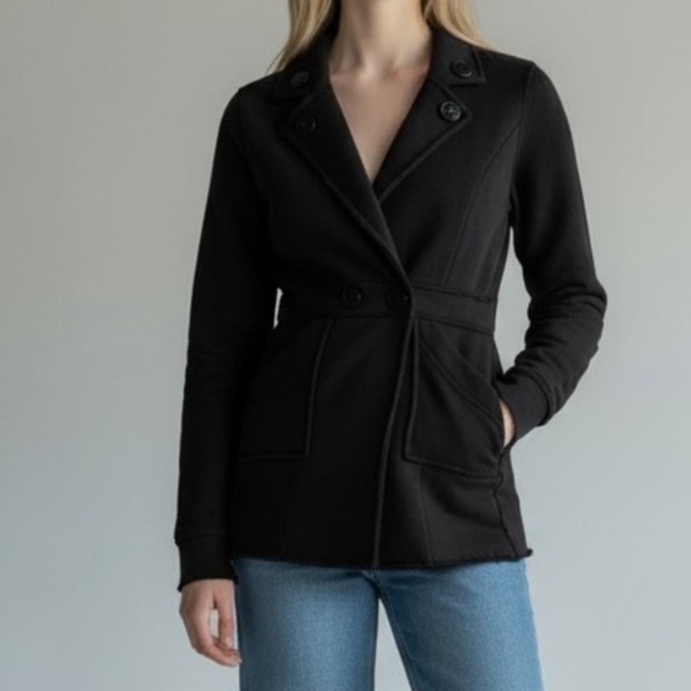 Vintage y2k Nordstrom Black Sweatshirt Jacket Shacket Loungewear basic Comfort